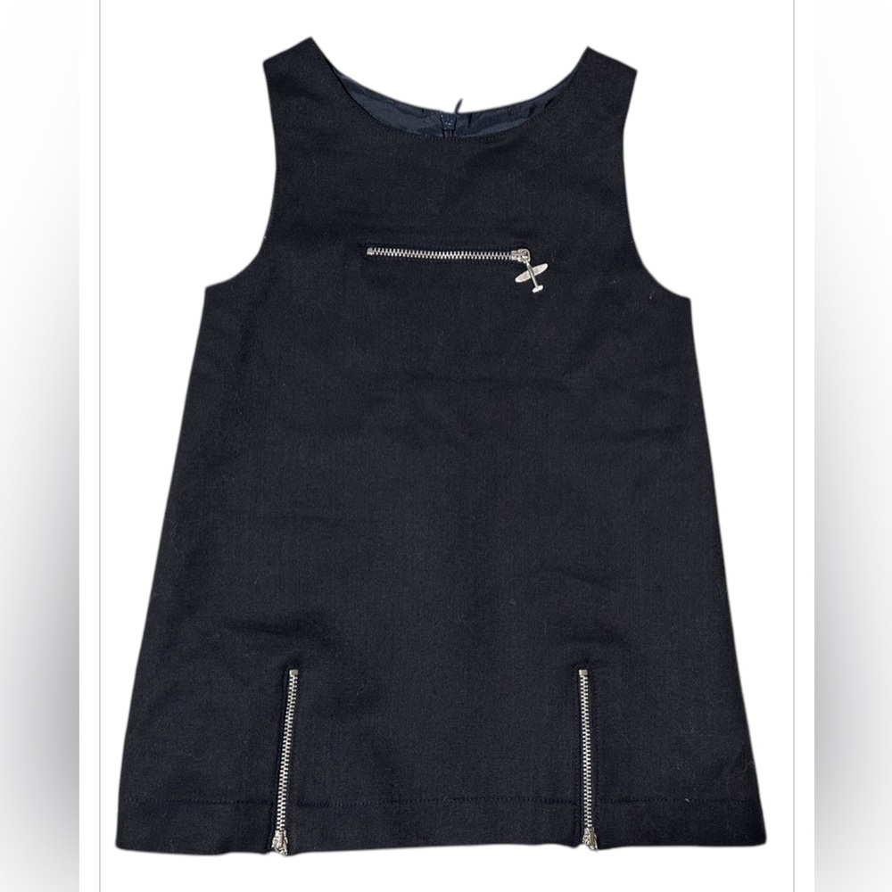 French Designer- FLORIANE Girls Wool-Blend JUMPER DRESS France Navy. 2 years